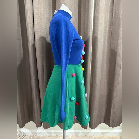 New Mighty Fine Christmas tree women’s pompom long sleeve dress XS - Picture 3 of 8